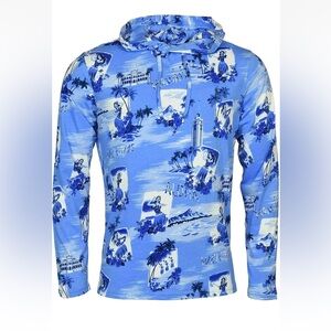 Ralph Lauren Blue Hawaiian hula pullover Shirt size small